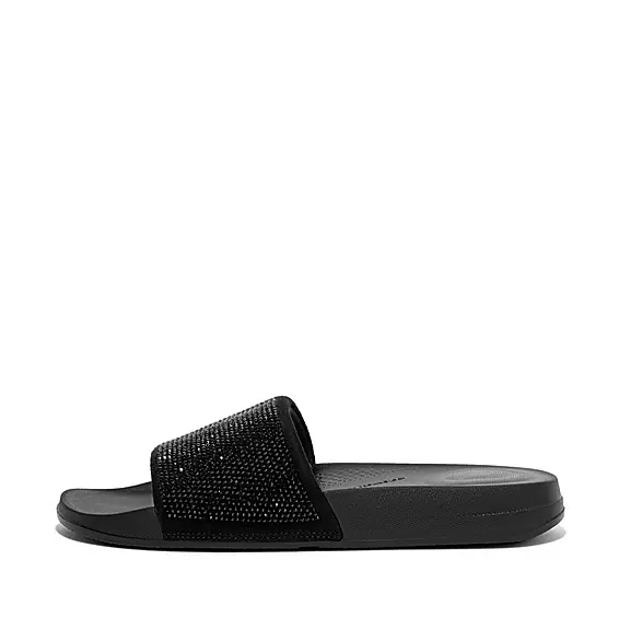 FitFlop IQUSHION Water-Resistant Crystal Claquette Noir | 71140629