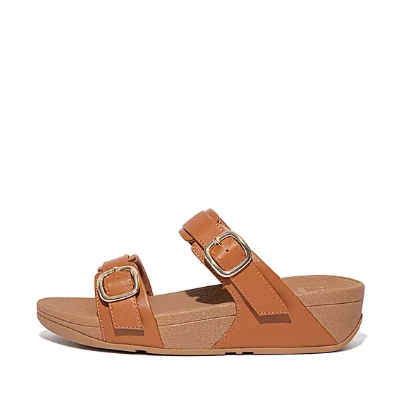 FitFlop LULU Adjustable Cuir Sandales Marron Clair | 10513266