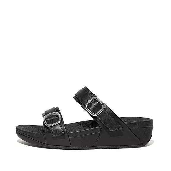 FitFlop LULU Adjustable Cuir Sandales Noir | 51699944