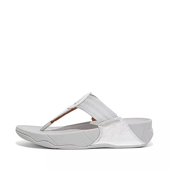 FitFlop WALKSTAR Webbing Sandales Toe-Post Argent | 13041378