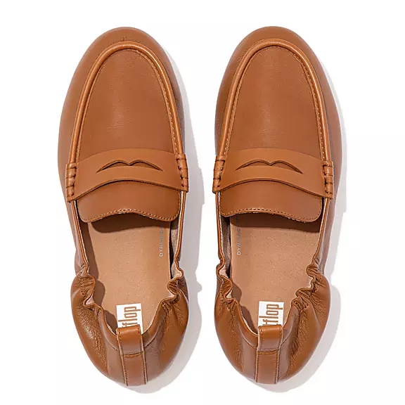 FitFlop ALLEGRO Cuir Penny Loafers Marron Clair | 34497066