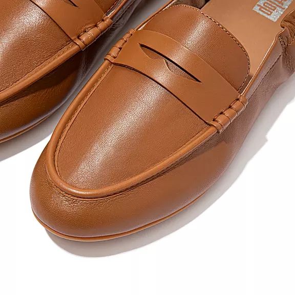 FitFlop ALLEGRO Cuir Penny Loafers Marron Clair | 34497066