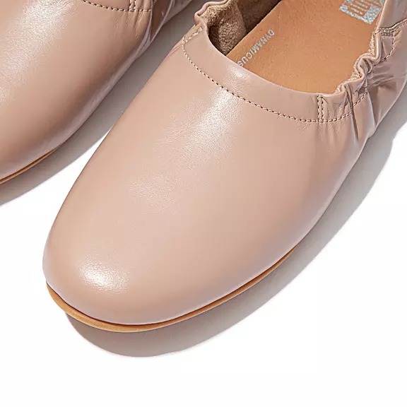 FitFlop ALLEGRO Fold-Down Back Cuir Ballerine Beige | 70288518