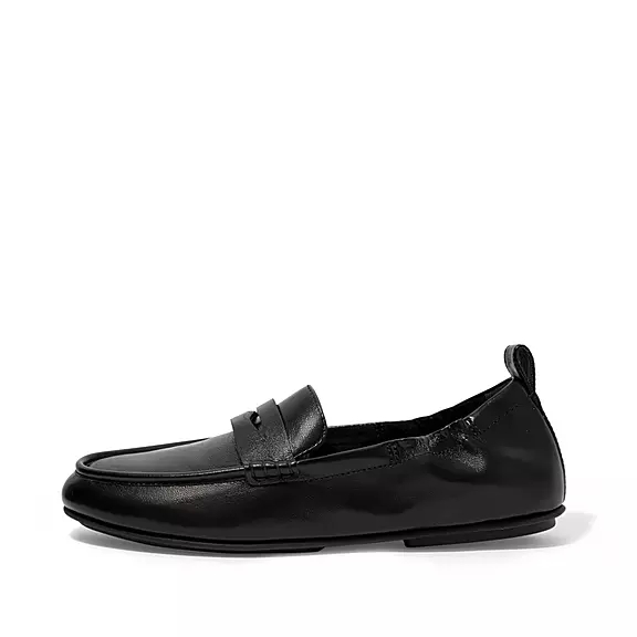 FitFlop ALLEGRO Metallic Cuir Penny Loafers Noir | 51111006