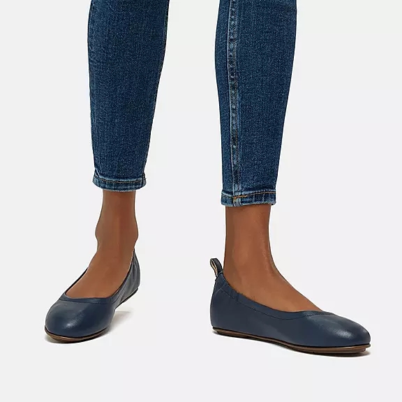 FitFlop ALLEGRO Soft Cuir Ballerine Bleu Marine | 45128243