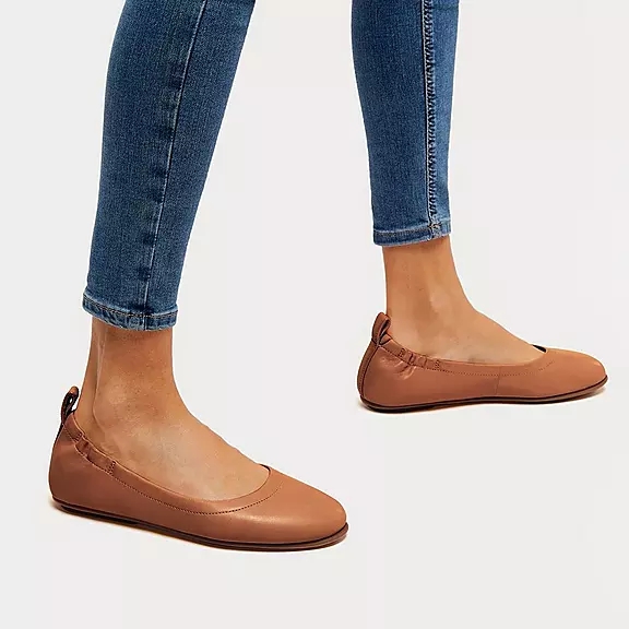 FitFlop ALLEGRO Soft Cuir Ballerine Marron Clair | 10492356