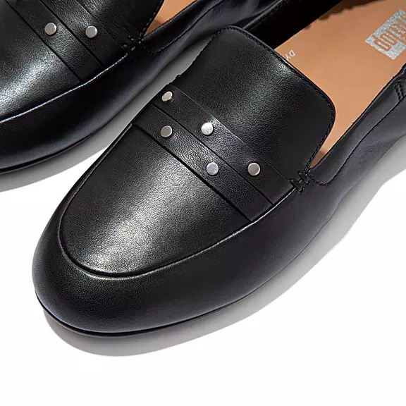 FitFlop ALLEGRO Studded Cuir Loafers Noir | 40402389