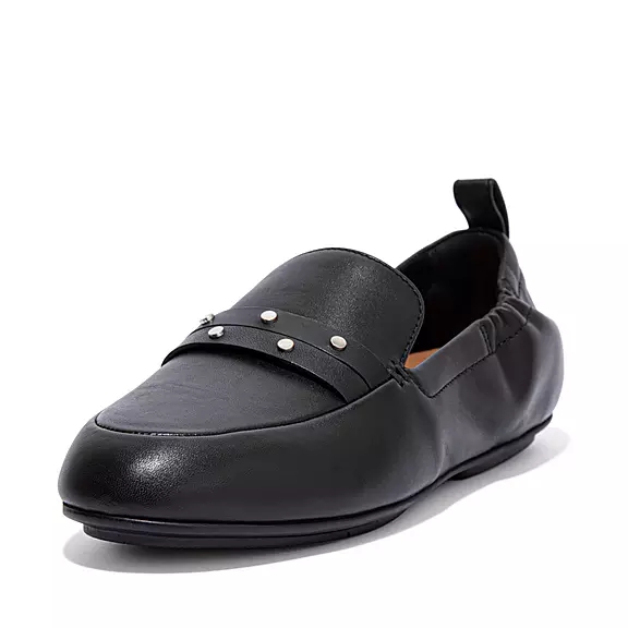 FitFlop ALLEGRO Studded Cuir Loafers Noir | 40402389