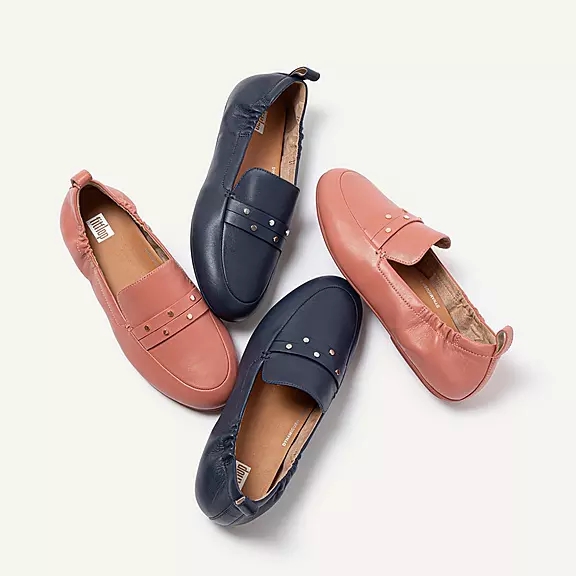 FitFlop ALLEGRO Studded Cuir Loafers Roze | 28944815