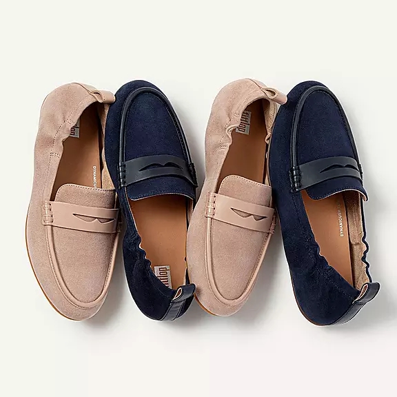 FitFlop ALLEGRO Suede Penny Loafers Beige | 75290941