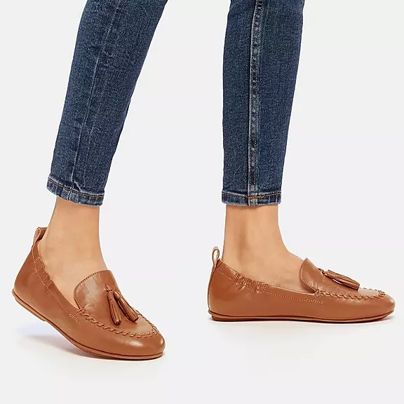 FitFlop ALLEGRO Tassel Cuir Loafers Marron Clair | 54498513