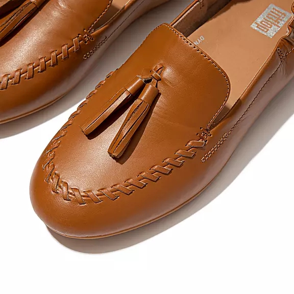 FitFlop ALLEGRO Tassel Cuir Loafers Marron Clair | 54498513