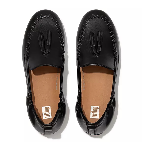 FitFlop ALLEGRO Tassel Cuir Loafers Noir | 57761665