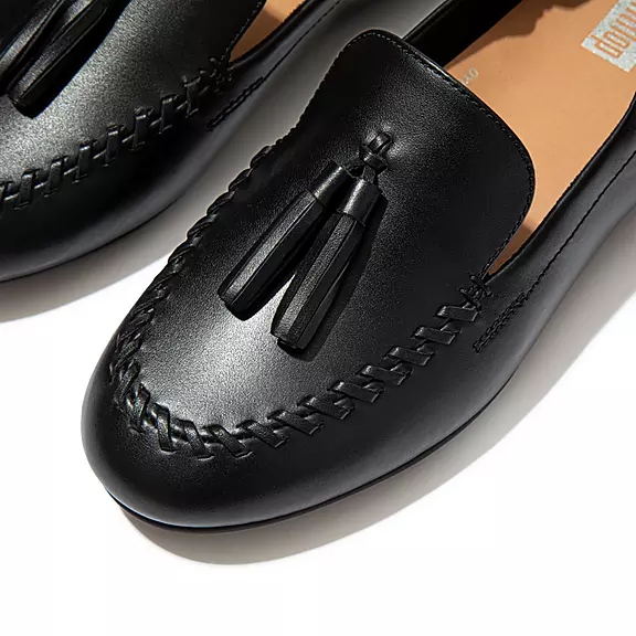 FitFlop ALLEGRO Tassel Cuir Loafers Noir | 57761665