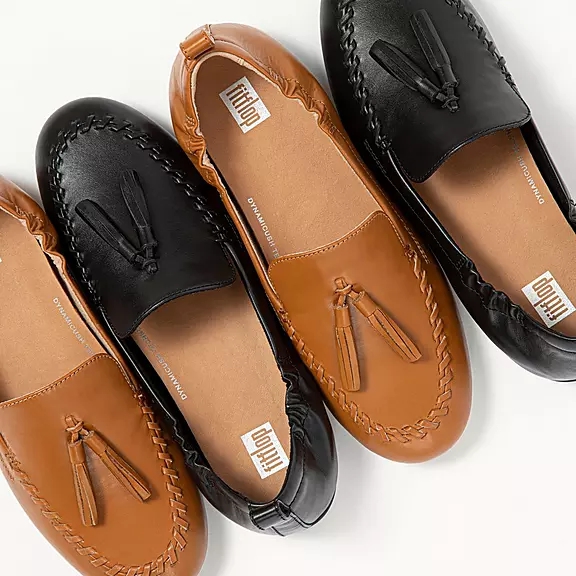 FitFlop ALLEGRO Tassel Cuir Loafers Noir | 57761665