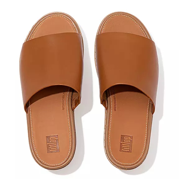 FitFlop ELOISE Espadrilles Cuir Wedge Sandales À Plateforme Marron Clair | 31144700