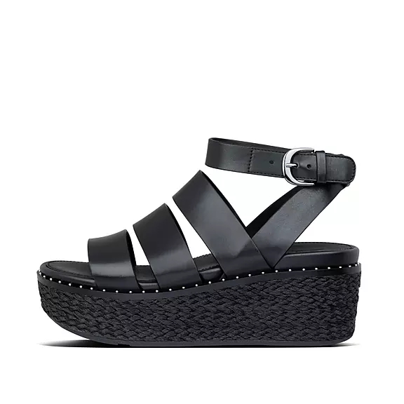 FitFlop ELOISE Espadrilles Sandales Compensées Noir | 50163922
