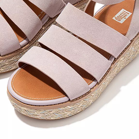 FitFlop ELOISE Espadrilles Suede Sandales Compensées Roze | 37492260