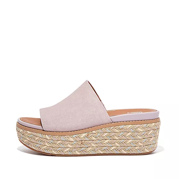 FitFlop ELOISE Espadrilles Suede Wedge Sandales À Plateforme Violette Clair | 54725468