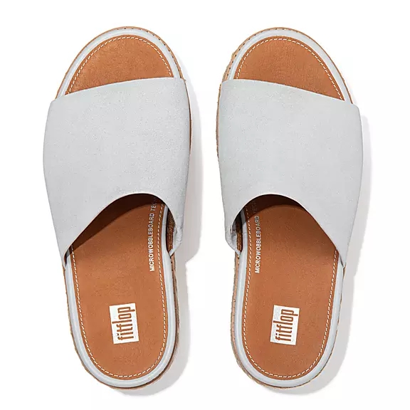 FitFlop ELOISE Espadrilles Suede Wedge Sandales À Plateforme Grise | 90971163