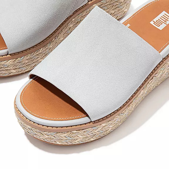 FitFlop ELOISE Espadrilles Suede Wedge Sandales À Plateforme Grise | 90971163