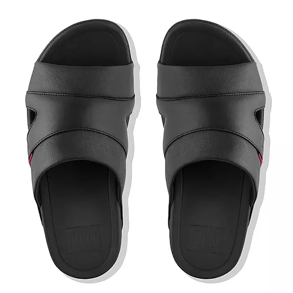 FitFlop FREEWAY Cuir Pool Claquette Noir | 76424873