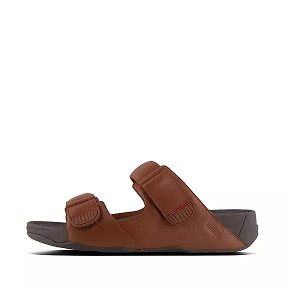 FitFlop GOGH Cuir Claquette Marron Foncé | 10070906