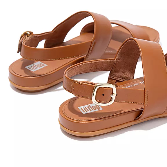 FitFlop GRACIE Cuir Sandales Marron Clair | 32665426