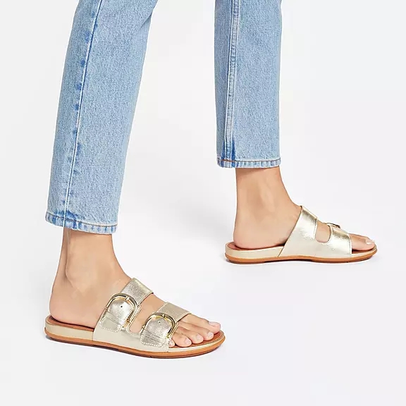 FitFlop GRACIE Gesp Cuir Claquette Doré | 76884313