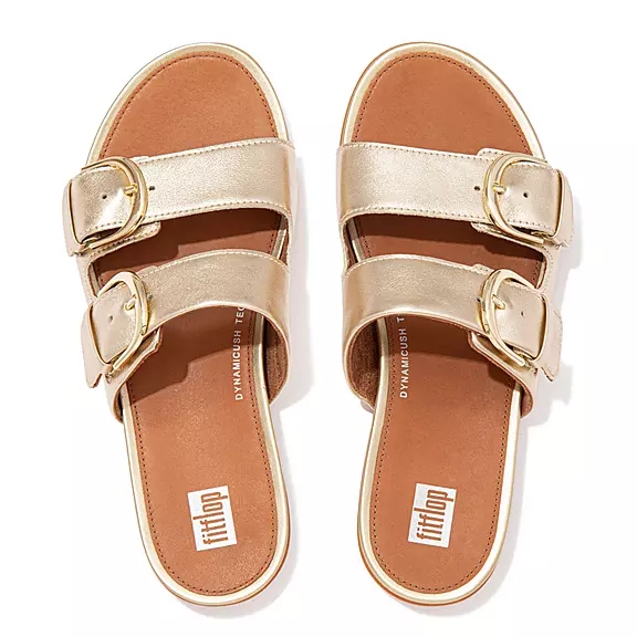 FitFlop GRACIE Gesp Cuir Claquette Doré | 76884313