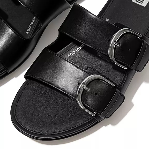 FitFlop GRACIE Gesp Cuir Claquette Noir | 15159348