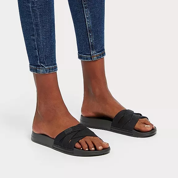 FitFlop IQUSHION Multi-Riemen Claquette Noir | 39897107