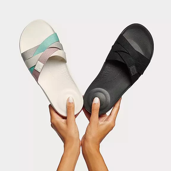 FitFlop IQUSHION Multi-Riemen Claquette Blanche | 95798596