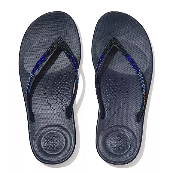 FitFlop IQUSHION Ombré Sparkle Tong Bleu Marine | 15411473