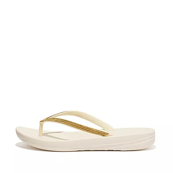 FitFlop IQUSHION Sparkle Ergonomic Tong Blanche | 17769039