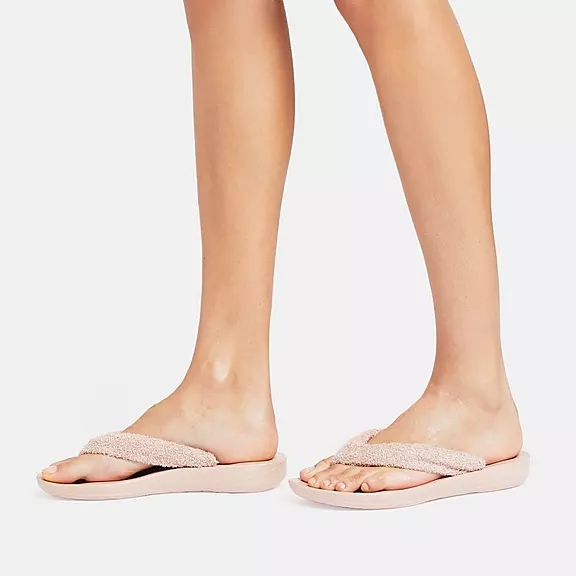FitFlop IQUSHION Towelling Tong Beige | 48016175