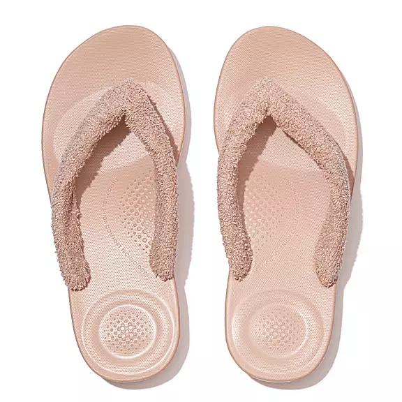 FitFlop IQUSHION Towelling Tong Beige | 48016175