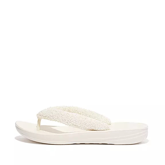 FitFlop IQUSHION Towelling Tong Blanche | 31610870
