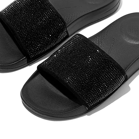 FitFlop IQUSHION Water-Resistant Crystal Claquette Noir | 71140629