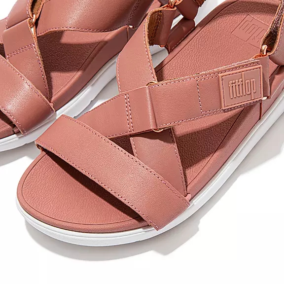 FitFlop LOOSH Cuir Cross-Riemen Sandales Roze | 67586066