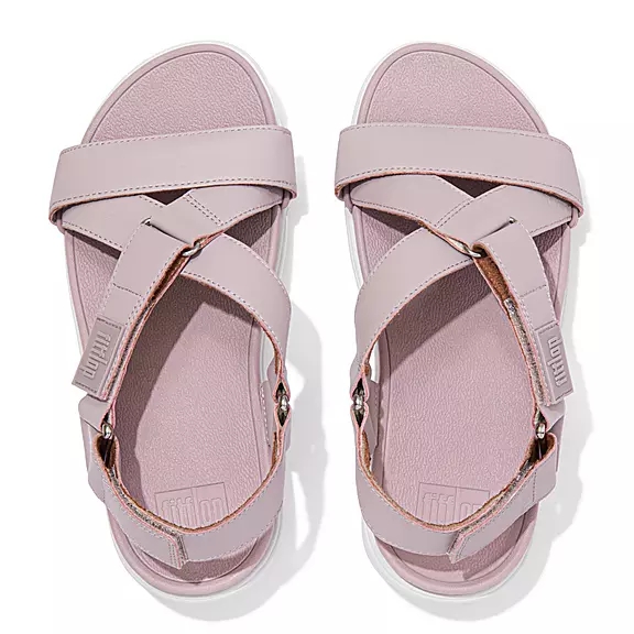 FitFlop LOOSH Cuir Cross-Riemen Sandales Violette Clair | 85960250