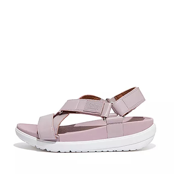 FitFlop LOOSH Cuir Cross-Riemen Sandales Violette Clair | 85960250