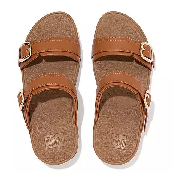 FitFlop LULU Adjustable Cuir Sandales Marron Clair | 10513266