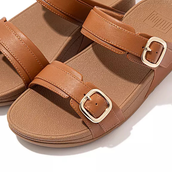FitFlop LULU Adjustable Cuir Sandales Marron Clair | 10513266