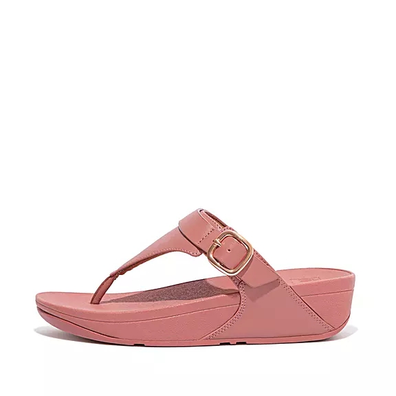 FitFlop LULU Adjustable Cuir Sandales Toe-Post Roze | 64939995