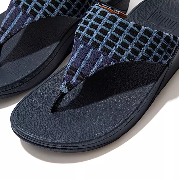 FitFlop LULU Art-Denim Sandales Toe-Post Bleu Marine | 38728494
