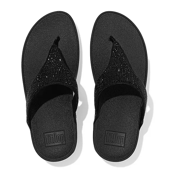 FitFlop LULU Crystal Sandales Toe-Post Noir | 34178621