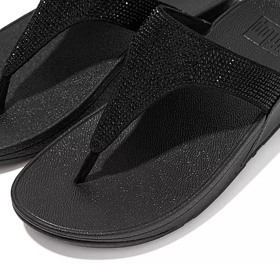 FitFlop LULU Crystal Sandales Toe-Post Noir | 34178621