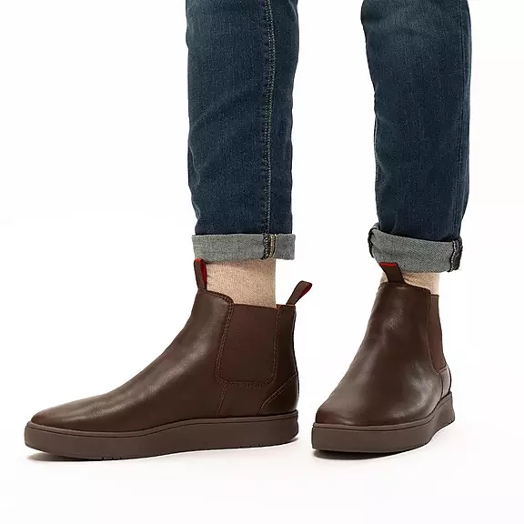 FitFlop MARGAN Waterdichte Cuir Bottines Chelsea Chocolat | 81118038