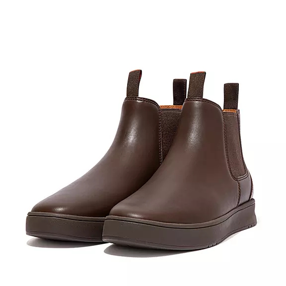 FitFlop MARGAN Waterdichte Cuir Bottines Chelsea Chocolat | 81118038